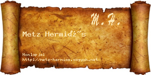 Metz Hermiás névjegykártya